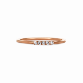 Neutral palette Petite Rose Gold Diamond Ring