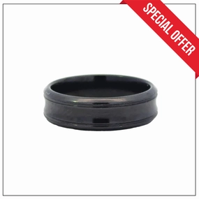 Etched Design Daily Wear Black Zirconium Wedding Band