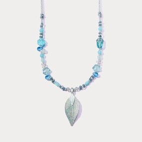 Blue Leaf Bead Necklace Finest Touch Mood Accent