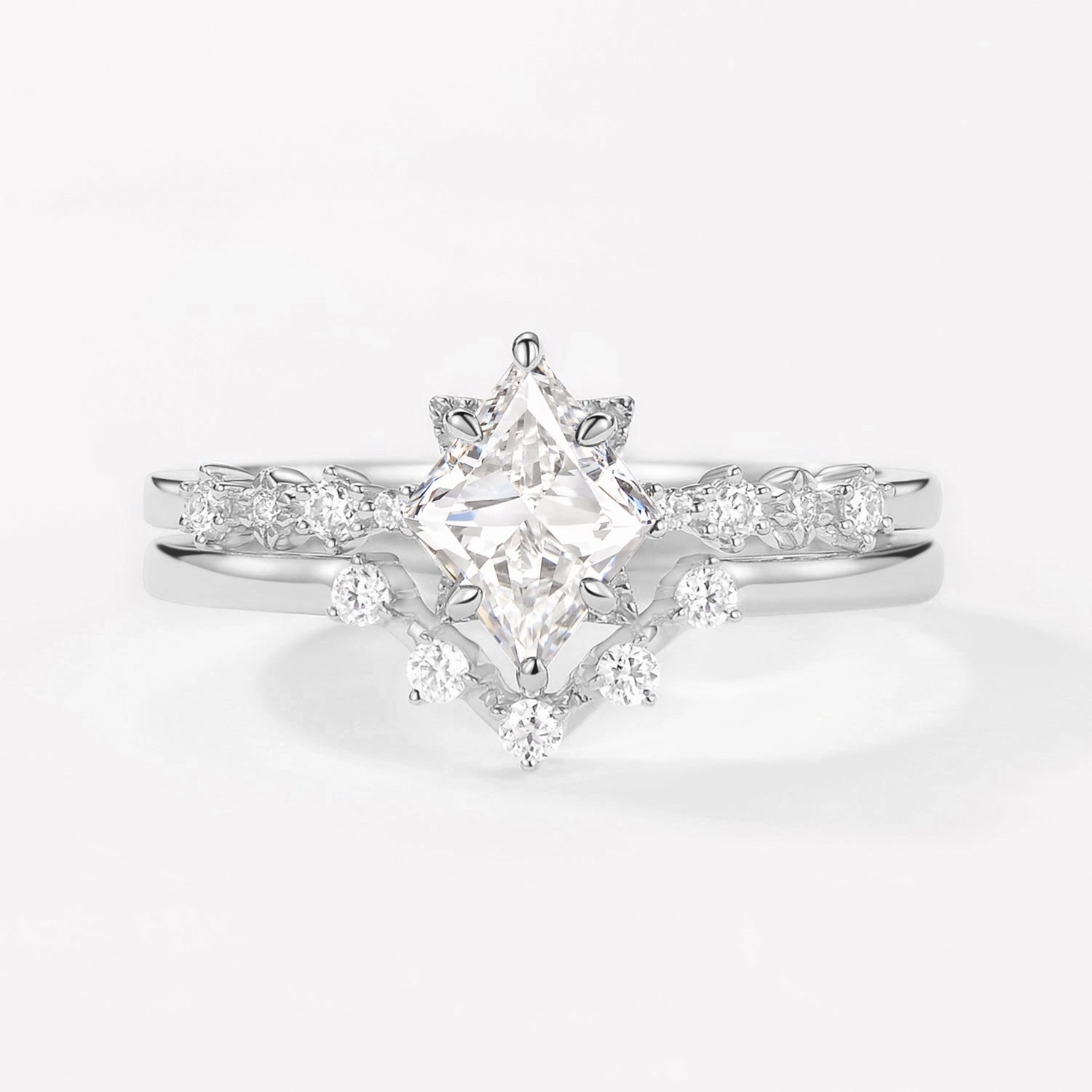 Blue Sandstone Vintage Ring Set 2pcs - Violet Handcrafted Quality