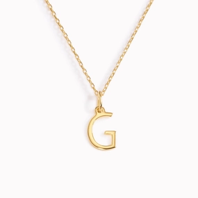 Custom Adornment Pearl Accessory G Necklace / Gold Initial Necklace