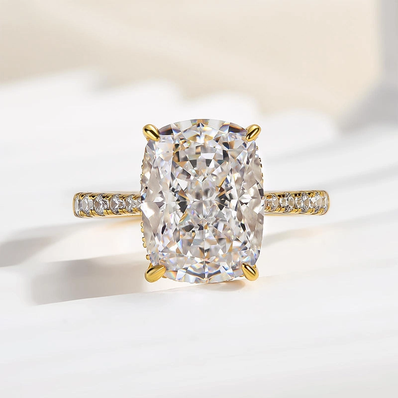 Night Glam Louily Exclusive Crushed Ice Cushion Cut Engagement Ring For Women In Sterling Silver