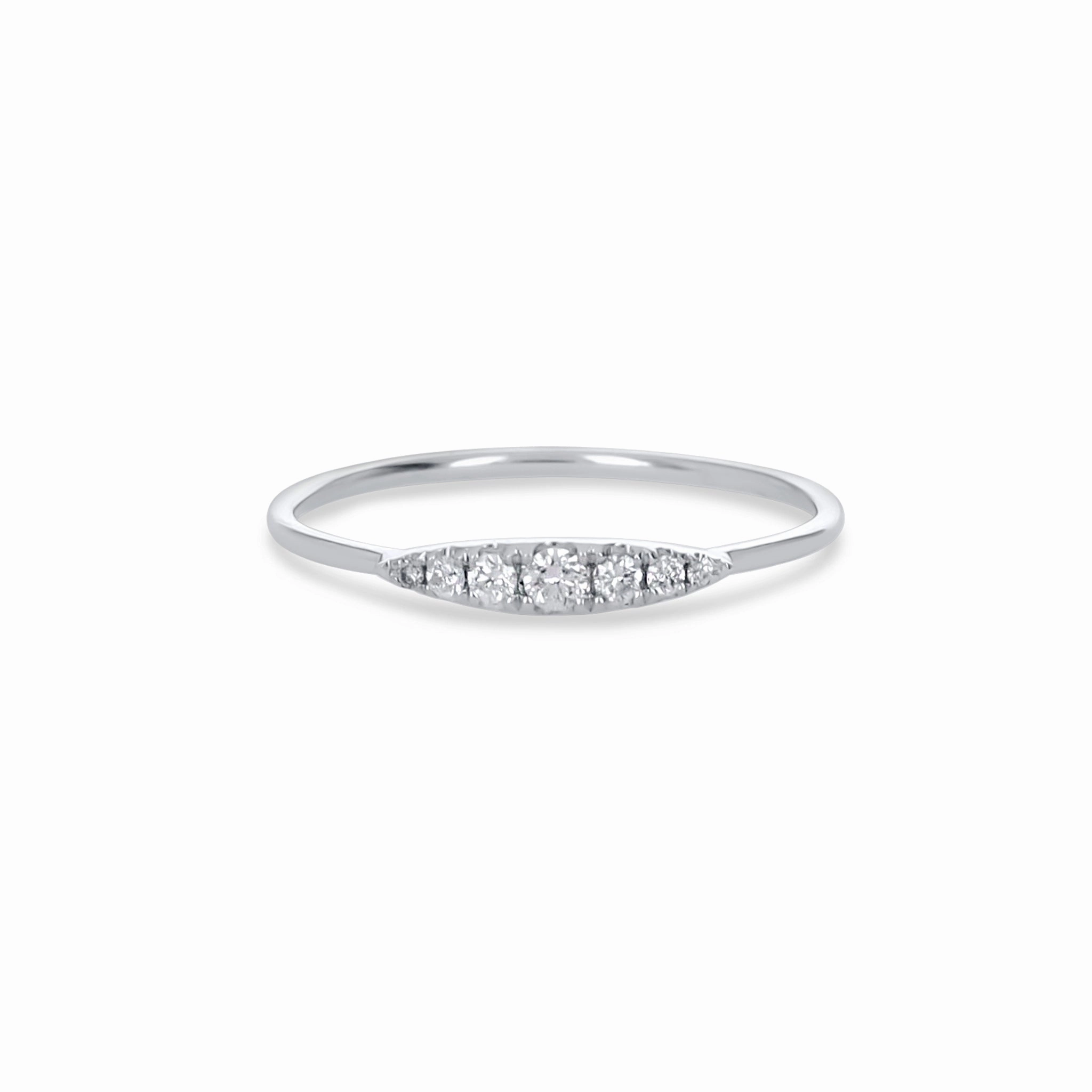 Elegant Edge Glamour Appeal Curved Diamond Ring in White Gold