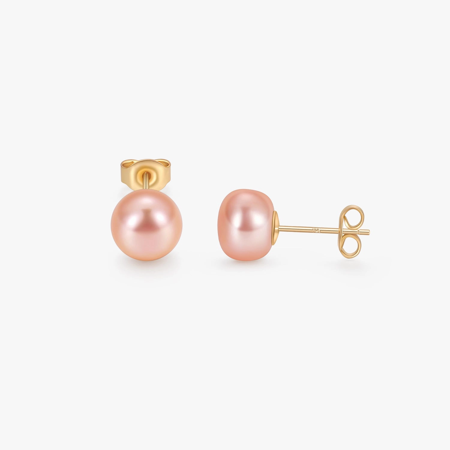 Pink Pearl Wedding Stud Earrings | 8mm Evening Ready
