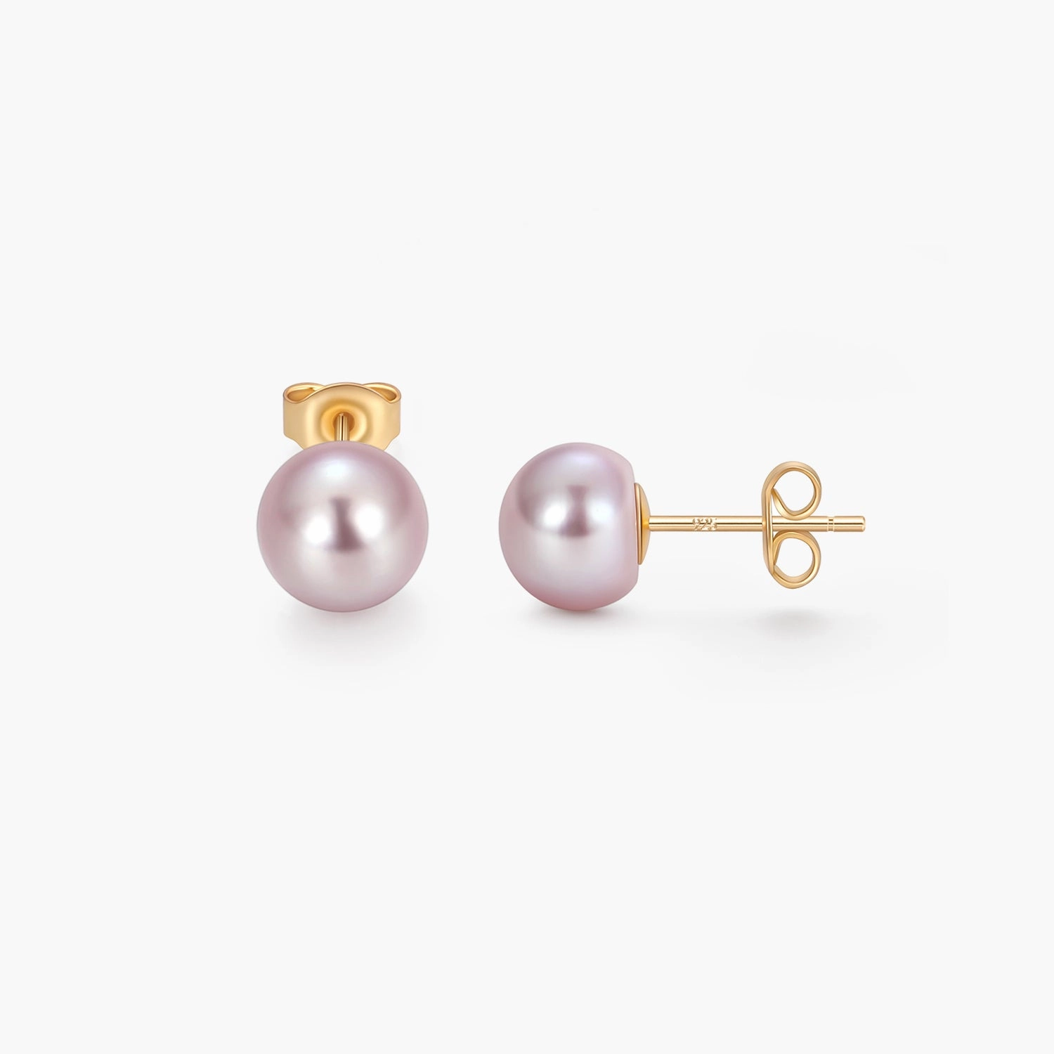 Purple Freshwater Pearl Stud Earrings | 8mm Fashion highlight