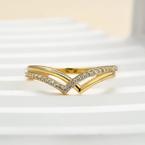 Louily Unique Yellow Gold Wedding Band For Women In Sterling Silver Urban Feature