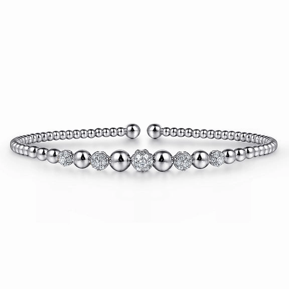 Final Touch Sudden Vision 14K White Gold Bujukan Diamond Cuff Bracelet