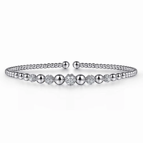Final Touch Sudden Vision 14K White Gold Bujukan Diamond Cuff Bracelet