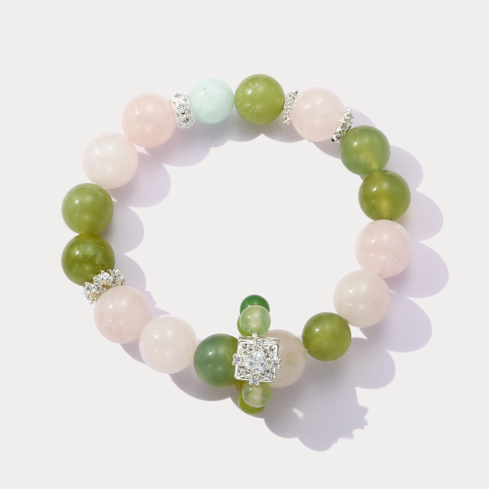 Serpentine Jade Bracelet Artful Detail Formal Layer