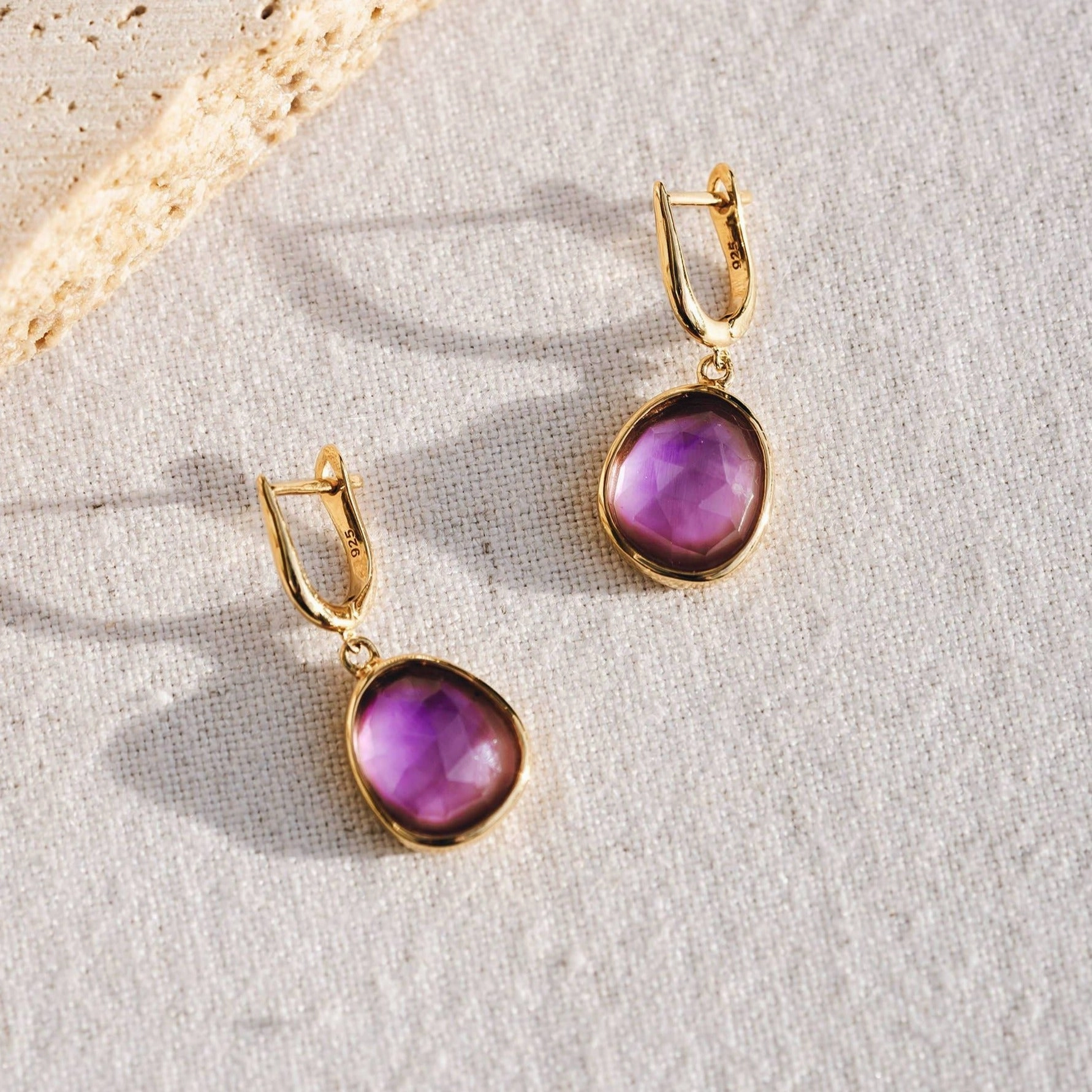 Deep Lavender Statement Earrings - Serendipity Graceful Embellishment Secure Aesthetic