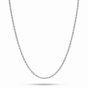 22" Adjustable 1.0mm Rope Chain in White Gold Signature Piece Self Reward