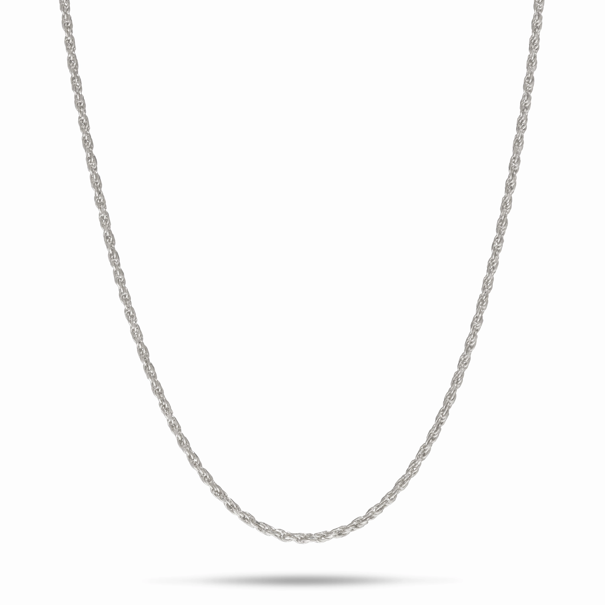 22" Adjustable 1.0mm Rope Chain in White Gold Signature Piece Self Reward