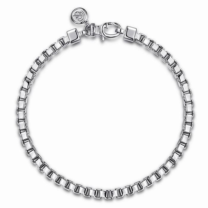4mm 925 Sterling Silver Solid Mens Box Chain Bracelet Whole Amalgamations