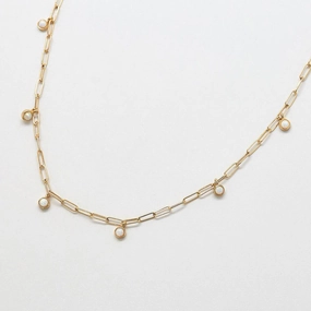 Vintage Mood Chain Link Opal Choker Necklace