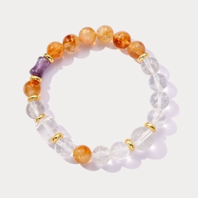 Citrine and Clear Quartz Bracelet Bold Fashion