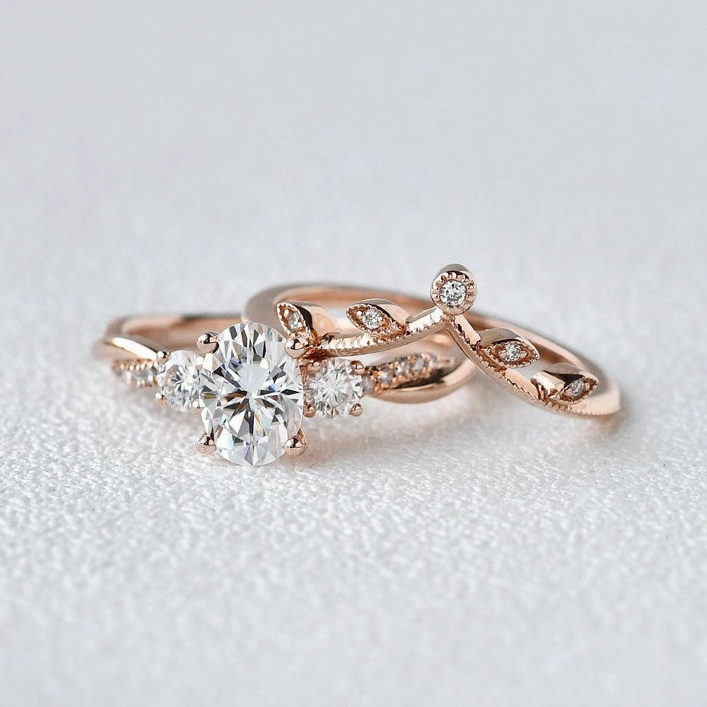 1.5ct Moissanite Set 2pcs Unique Ring Finishing Accent