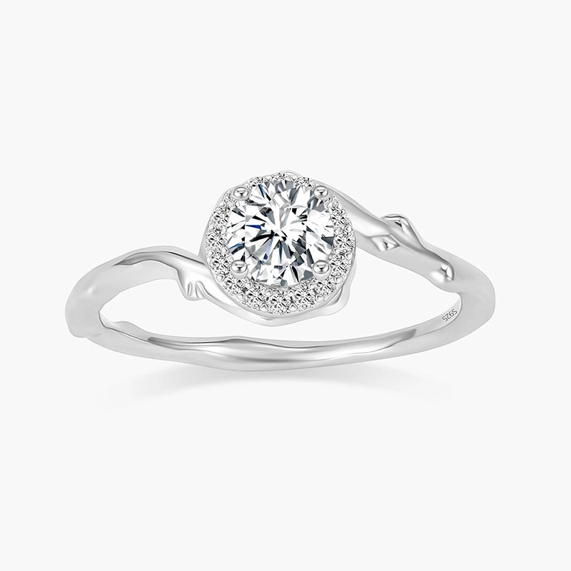 Round Cut Gemstone Engagement Rings Graceful Look