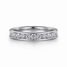 Toledo - 14K White Gold Channel Set Diamond Wedding Band - 0.75ct High-End Adornment