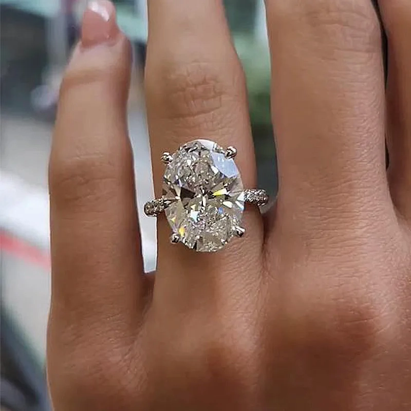 Charming Treasures Casual Gift Louily Exclusive Oval Cut Simulated Diamond Engagement Ring