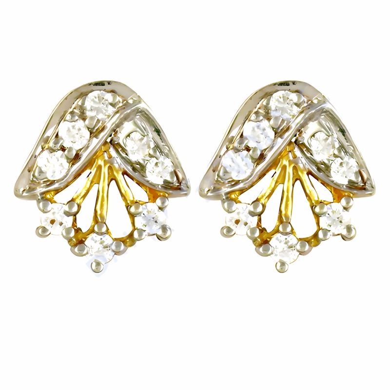 Minimalist Feature Square Embellishment Handcrafted Cubic Zirconia Gemstone Silver Stud Earrings - Elegant & Affordable Jewelry