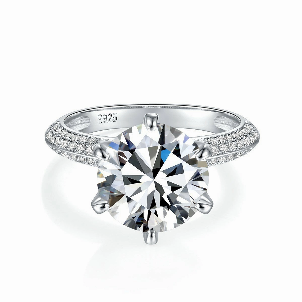 Round Brilliant Solitaire Diamond Engagement Ring | S925 | Moissanite Refined Edge