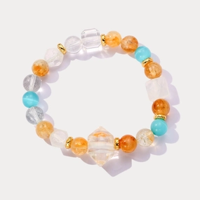 Citrine and Clear Quartz Bracelet Timeless Contour