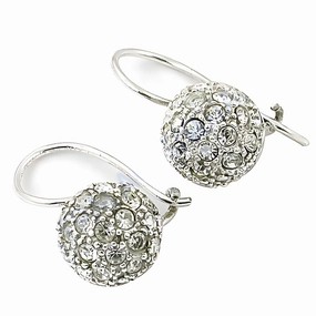 Stunning Cubic Zirconia Gemstone Silver Earrings - Rocking Style Pretty Accessory Futuristic Accent
