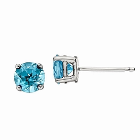 Classic Birthstone Stud Earrings with Blue Topaz Affordable Product