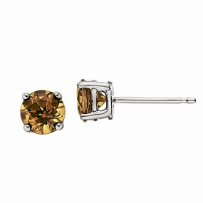 Classic Birthstone Stud Earrings with Citrine Delicate Look