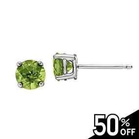 Delicate Must-Have Classic Birthstone Stud Earrings with Peridot