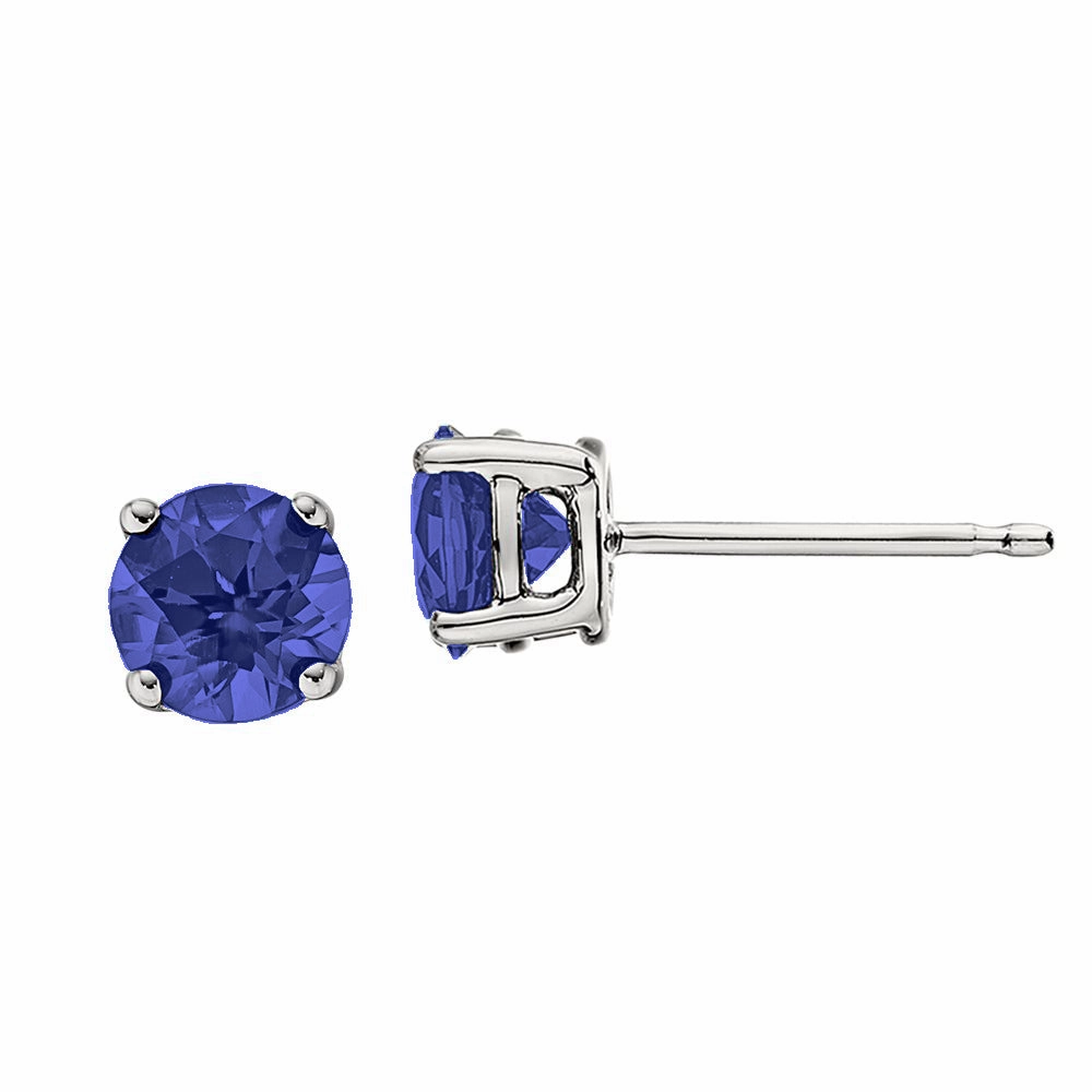 Classic Birthstone Stud Earrings with Tanzanite Ornate Choice