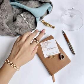 Rolex Style Mechanic Watch Band Ring & Bracelet Investment Jewelry