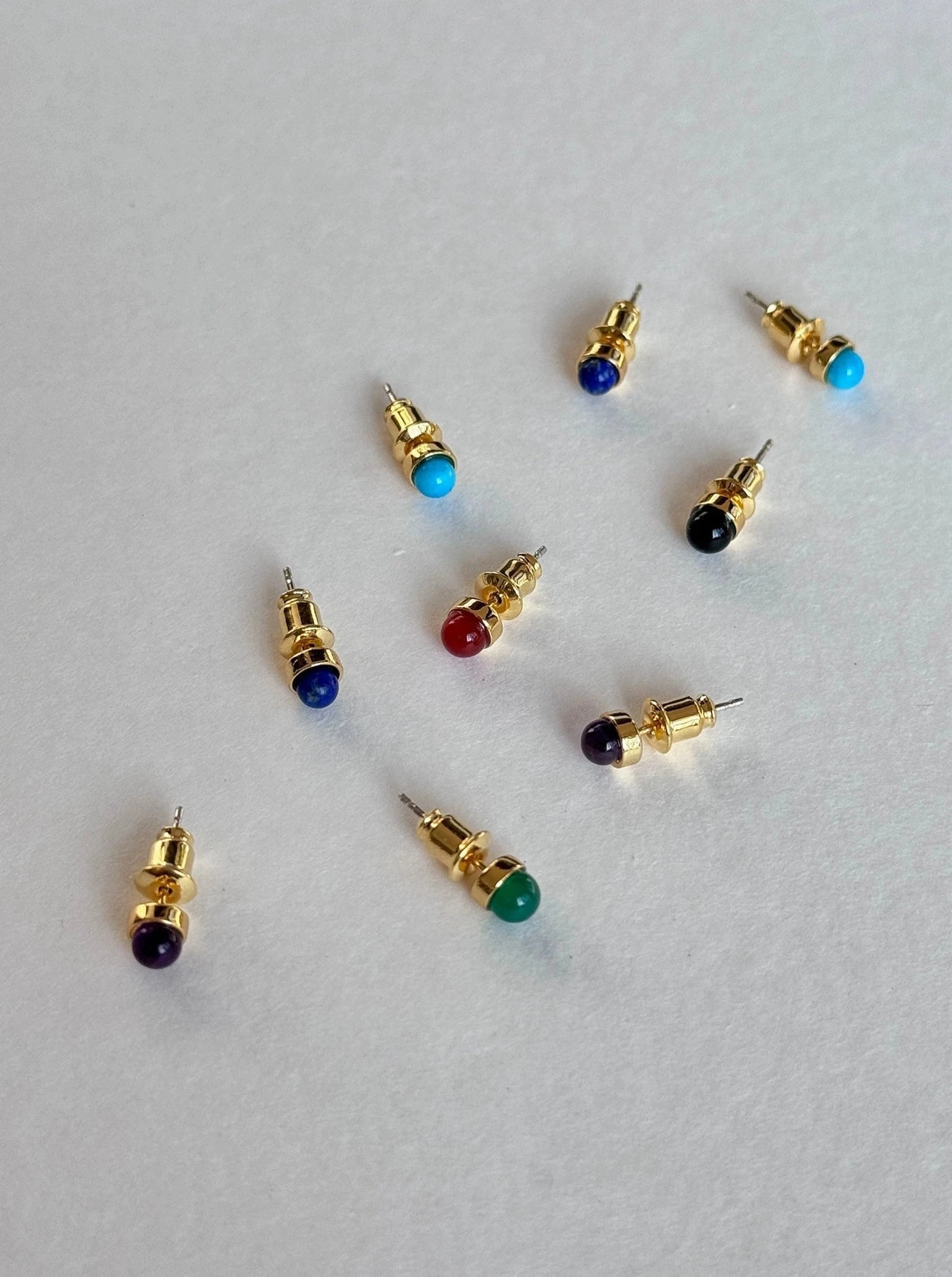 Dainty Retro Gemstone Stud Earrings Affordable Style