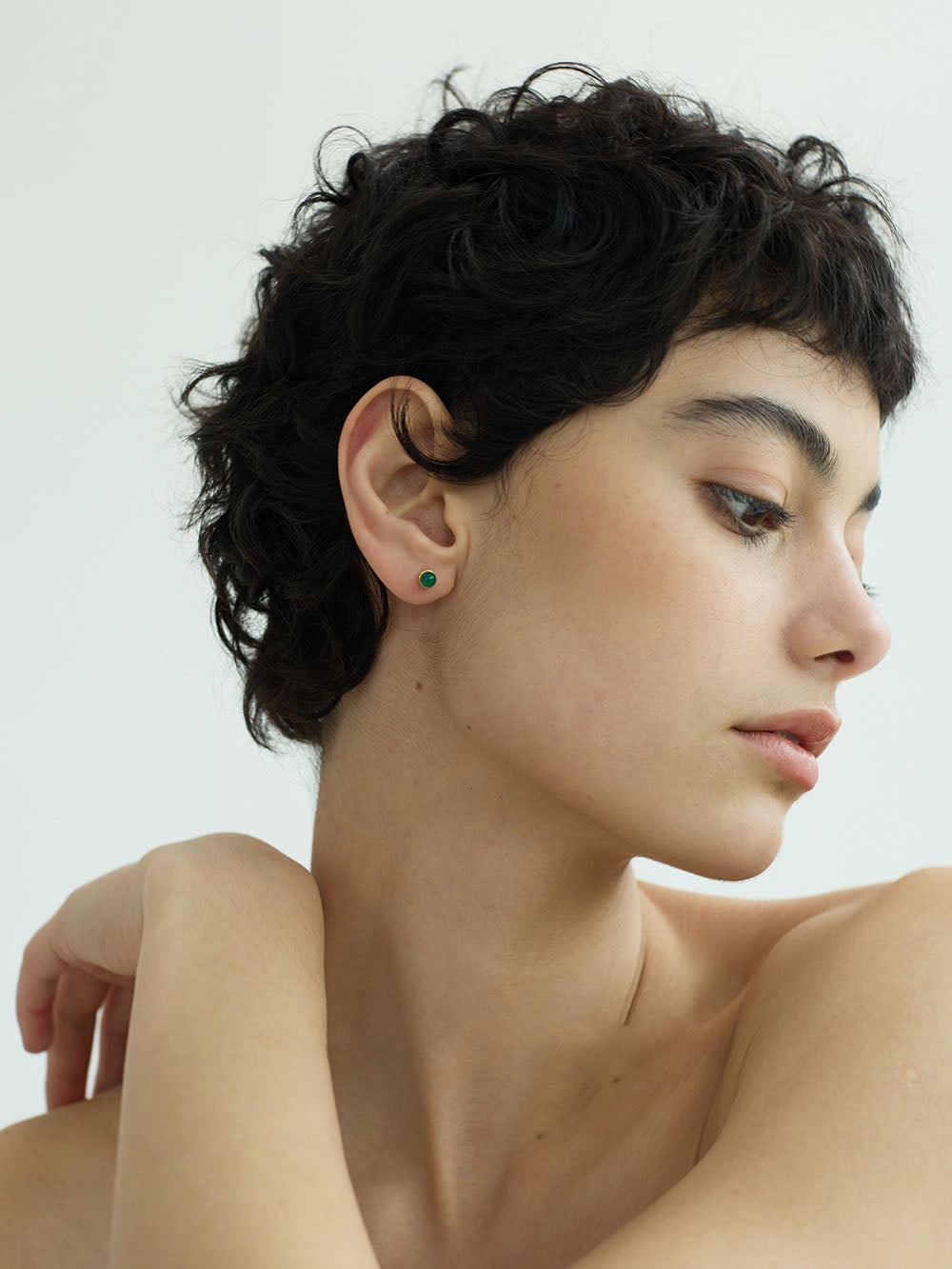 Dainty Retro Gemstone Stud Earrings Triangular Trinket Contemporary Design