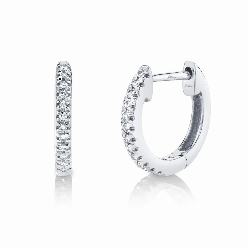 Grand Decoration Stunning Detail Classic Diamond Huggie Earrings - Small