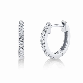 Grand Decoration Stunning Detail Classic Diamond Huggie Earrings - Small