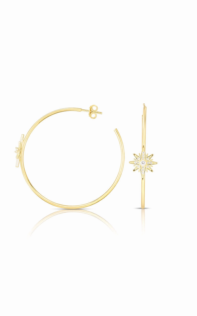 Starburst Thin Hoop Earring Exquisite Accent holiday season