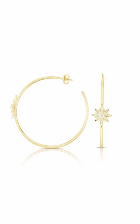 Starburst Thin Hoop Earring Exquisite Accent holiday season