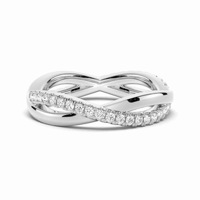 Classic Infinity Moissanite Eternity Wedding Band Contemporary Layer