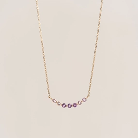 February Birthstone Necklace 14k Gold - Ombre Amethyst Effortless Gift Beautiful Wear