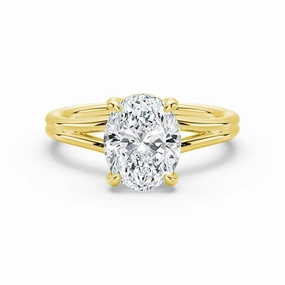 Radiant Design Layering Choice Classic Oval Solitaire Engagement Ring with Split Shank