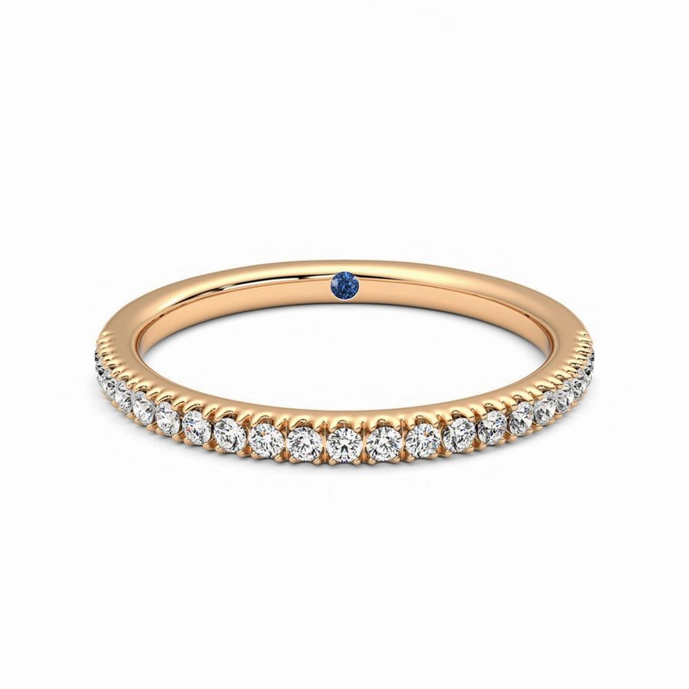 Classic Pav?? Moissanite Wedding Band with Anniversary Stone Accent Comfort Style Exclusive Treasures