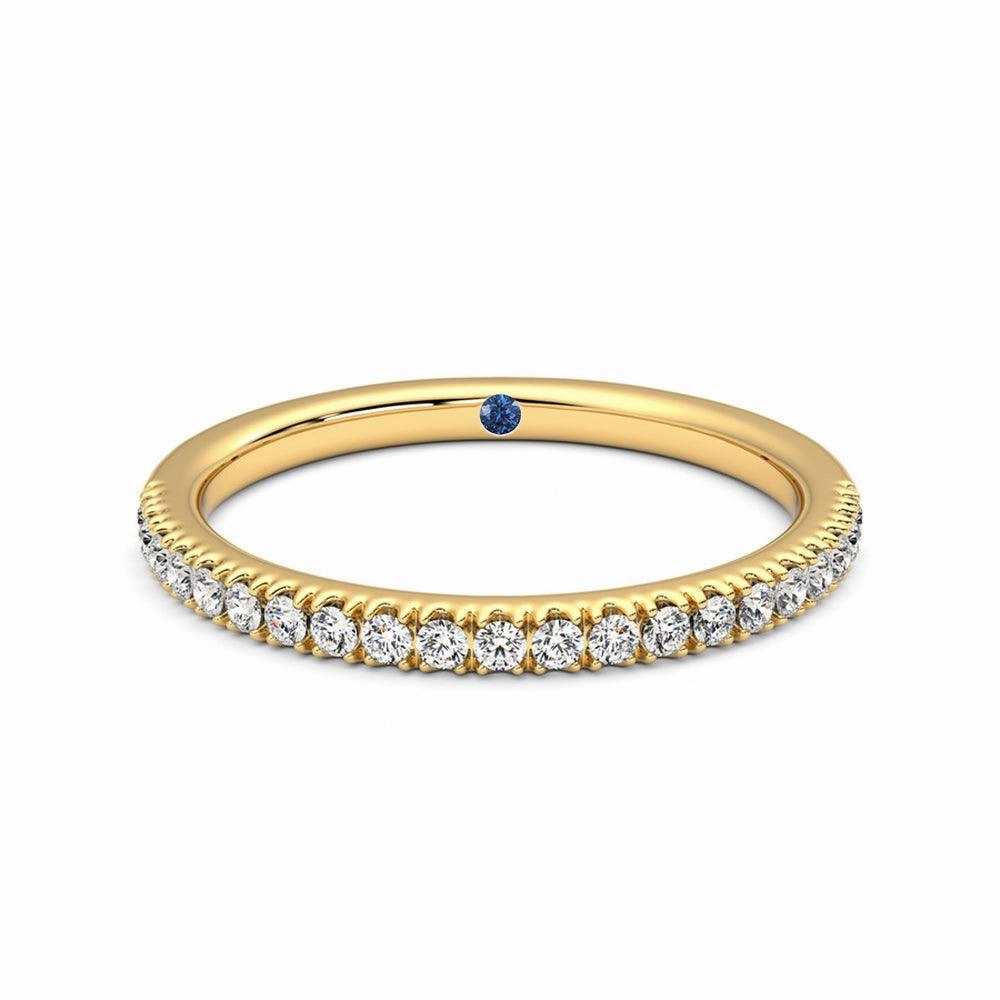 Sophisticated Craft Classic Pav?? Moissanite Wedding Band with Anniversary Stone Accent