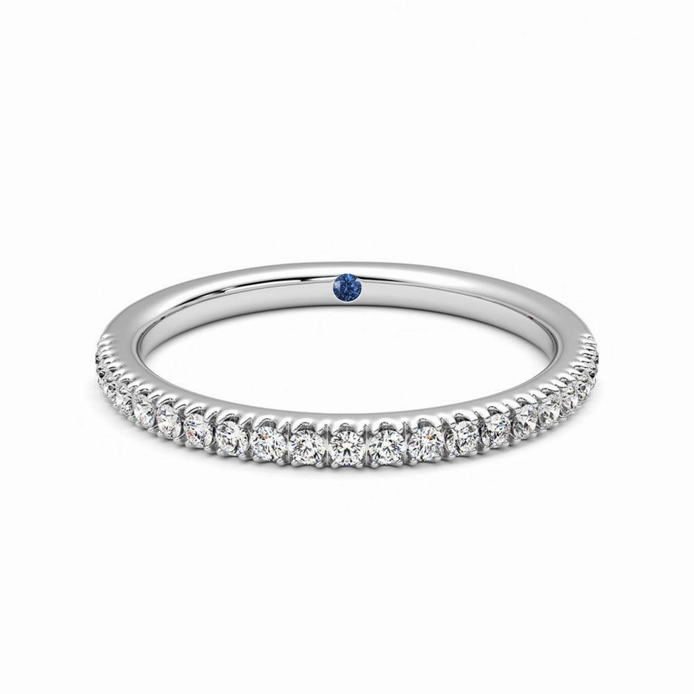 Classic Pav?? Moissanite Wedding Band with Anniversary Stone Accent Vibrant Jewelry Shine Finish Bridal Collection