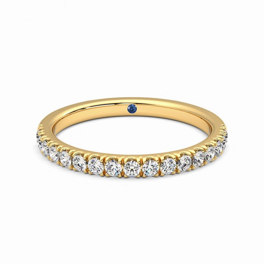 Finest Style Artistic Touch Classic Pav?? Set Moissanite Wedding Band with Anniversary Stone Accent