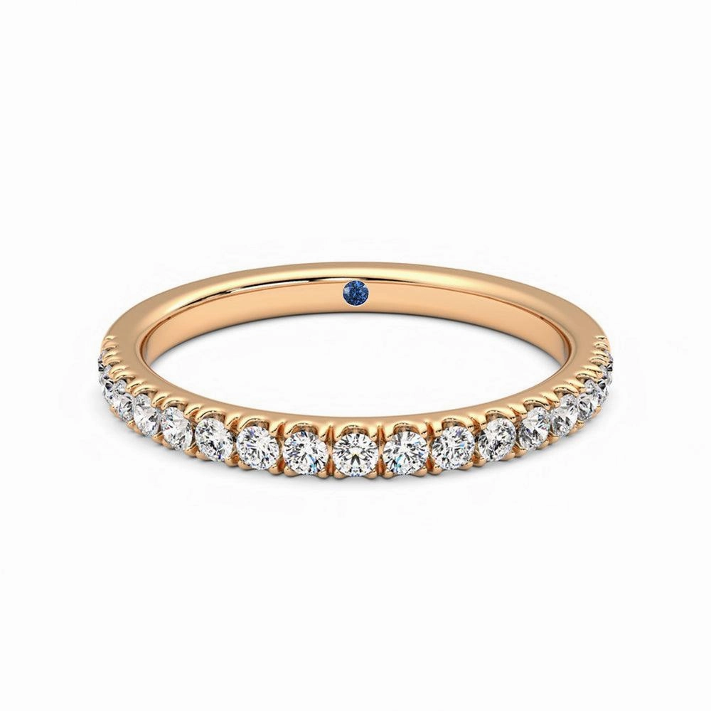 Classic Pav?? Set Moissanite Wedding Band with Anniversary Stone Accent Fashionable Piece