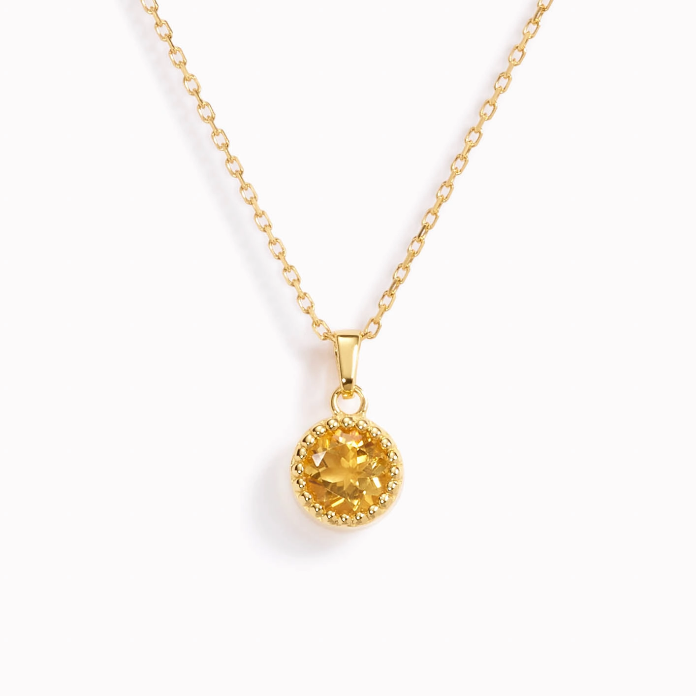 Trendy Design Signature Style November Birthstone Necklace - Citrine
