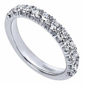 Platinum French Pave Diamond Wedding Band 1.00 Cttw Handcrafted Finish Fashion Jewelry