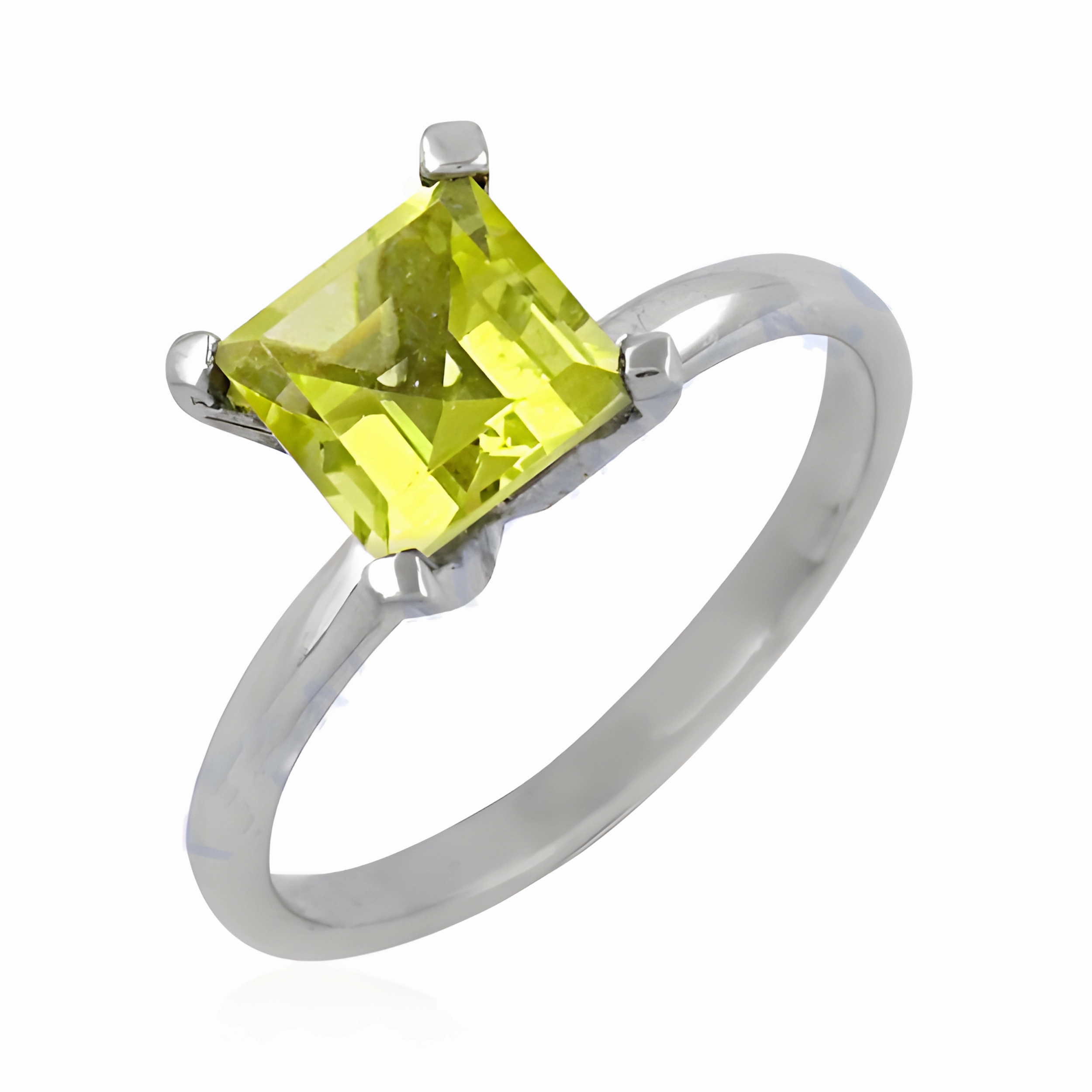 Extra Shiny Yellow Cubic Zirconia Gemstone Silver Ring - Best Deals & Quality Stylish Embellishment