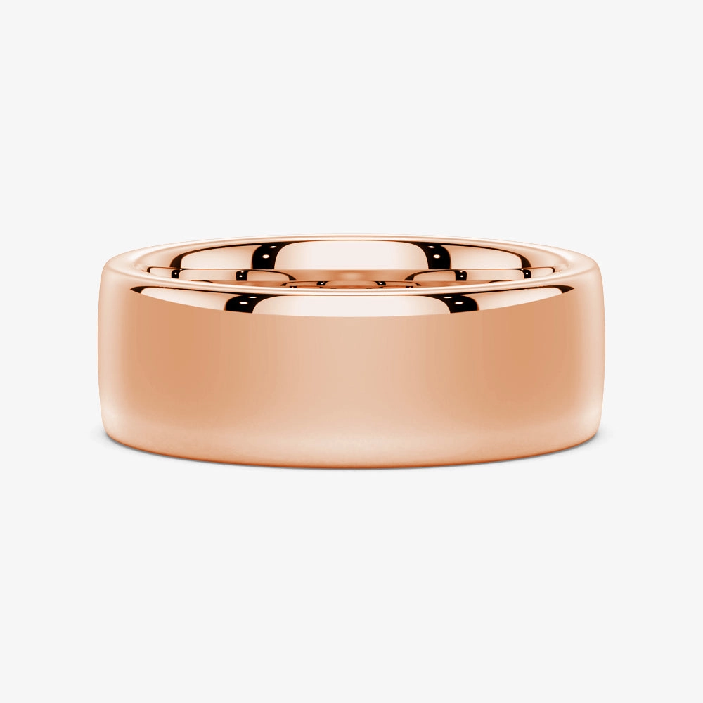 Artisan Edge Ethereal Accent 8mm Classic High Polished Flat Surface Men's Wedding Band